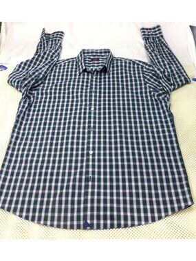 UNTUCKit Truscott WF Mens XX-Large Wrinkle-Free Green Plaid Button-Up Long Sleev